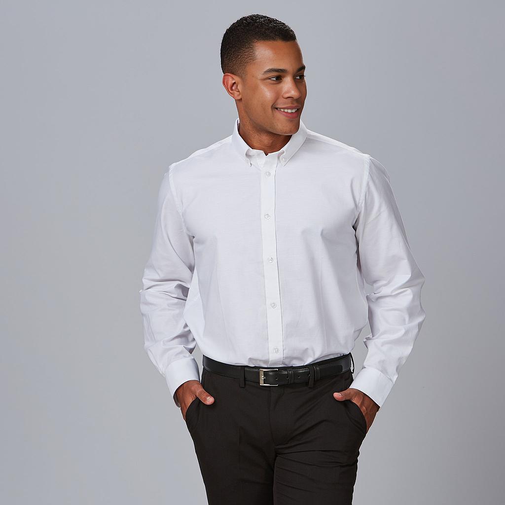 [295200-101-XS] CAMISA CRO M/L OXFORD 70% ALG 30% POLIESTER 140 GR SIN BOLSILLO (XS, 101 BLANCO)