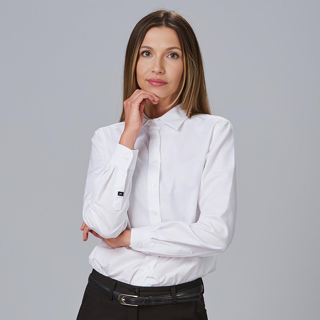 [288400-101-XXS] BLUSA SRA M/L OXFORD 70% ALGODON 30% POLIESTER 140GR SIN BOLSILLO (XXS, 101 BLANCO)