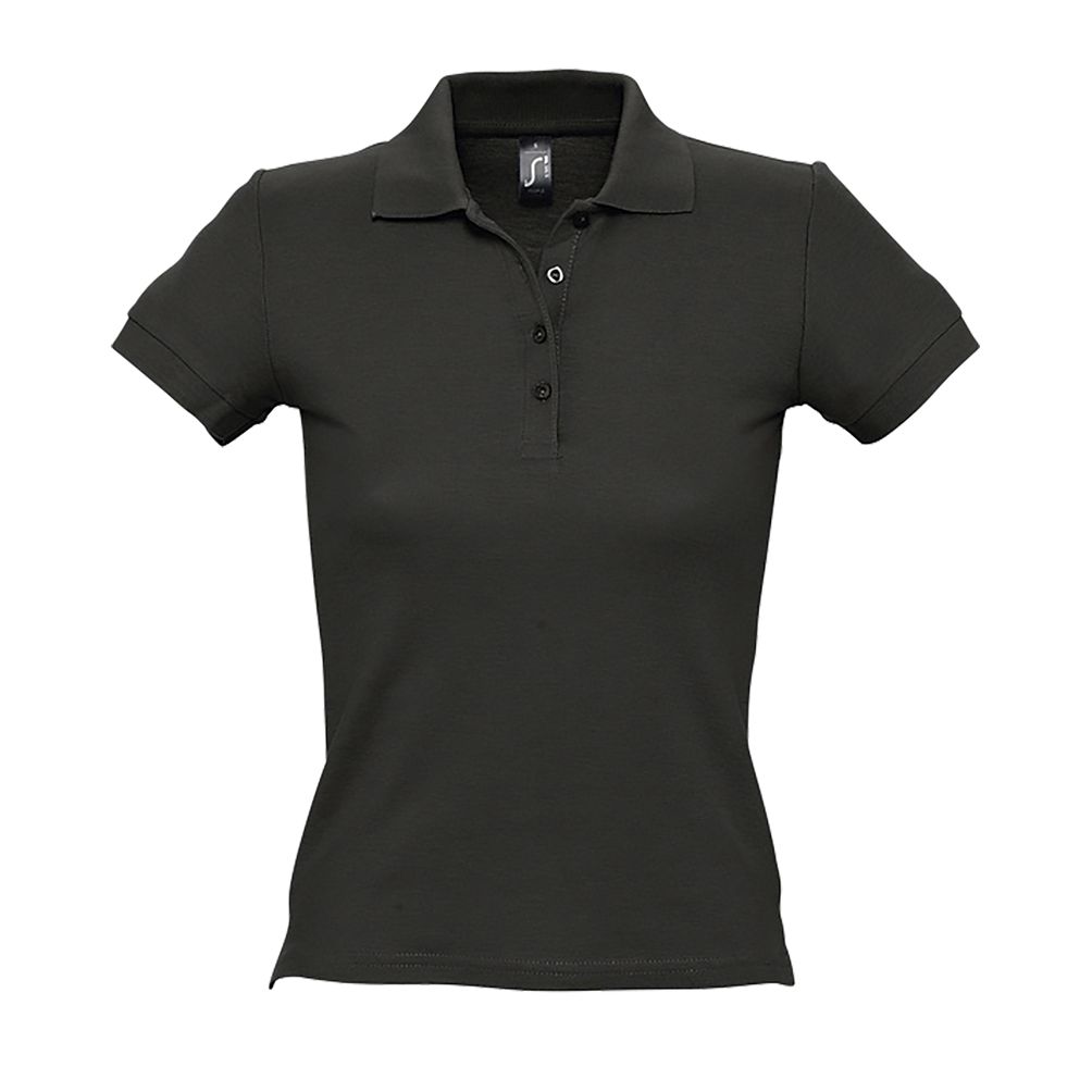 [PEOPLE_312_S] POLO SRA M/C ENTALLADO 210GR 100ALG PEOPLE (S, 312 NEGRO)