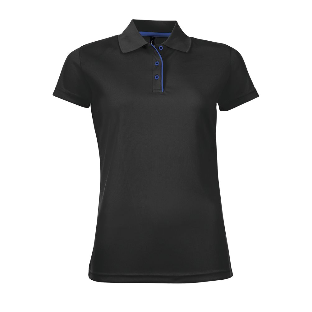 [PERFORMER WOMEN_312_S] POLO SRA M/C 100% POLIESTER TECNICO FILO TAPETA BOTONES PERFORMER (S, 312 NEGRO)