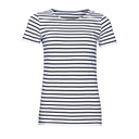 CAMISETA SRA M/C RAYAS 150 GRAMOS 100%ALGODON CUELLO BARCO