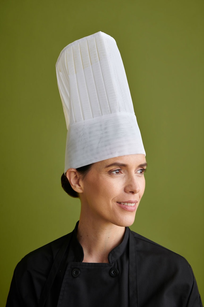 [00030_10_54] GORRO ALTO COCINA POLIAMIDA PLIZADO 00030 MONZA (54)