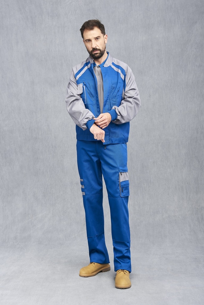 [01148_451_44-46] PANTALON MULTI BOLSILLO COMBINADO (44-46, 451 AZUL OXIGENO / GRIS METALIZADO)
