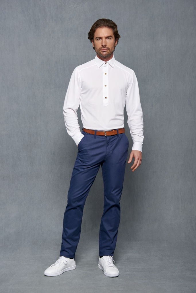 [02143_10_02] CAMISA POLO M/L PUNTO AJUSTADO 100%POLIESTER 140GR (02, 10 BLANCO)