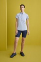 BLUSA POLO M/C PUNTO AJUSTADO 100%POLIESTER 140GR 5 BOTONES Y BOTON EN MANGA