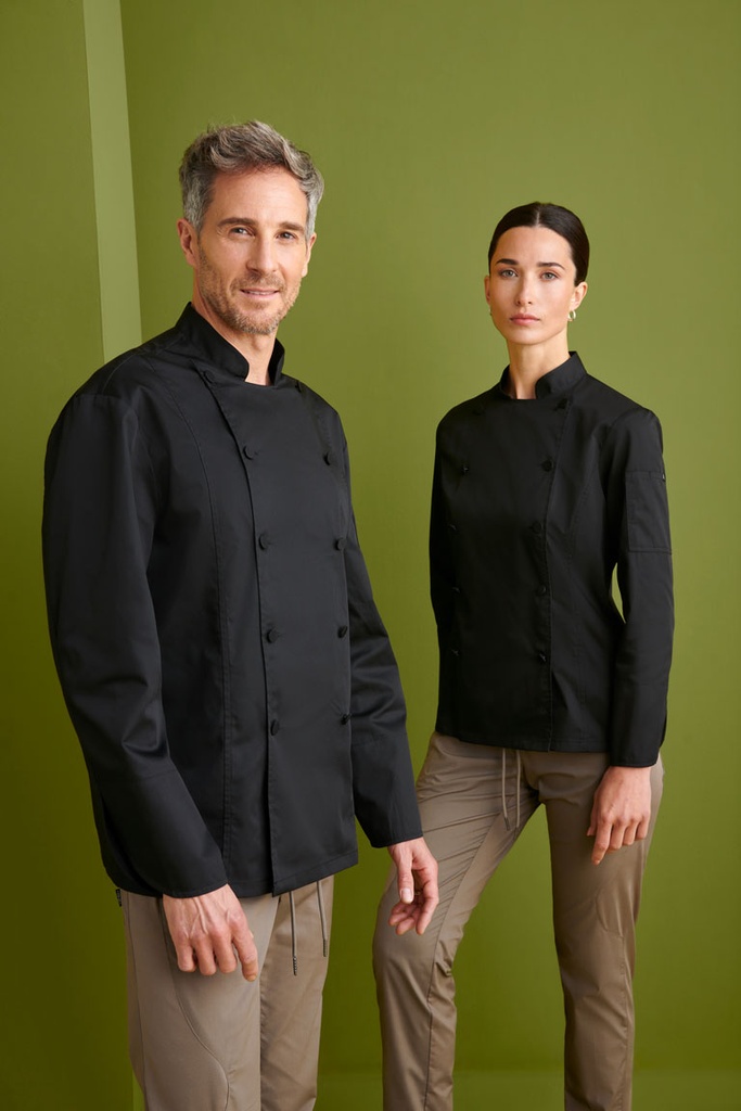 [04118_10_S] CHAQUETILLA COCINA M/L CRO MUY FINA ESPALDA TRANSPIRABLE (S, 10 BLANCO)