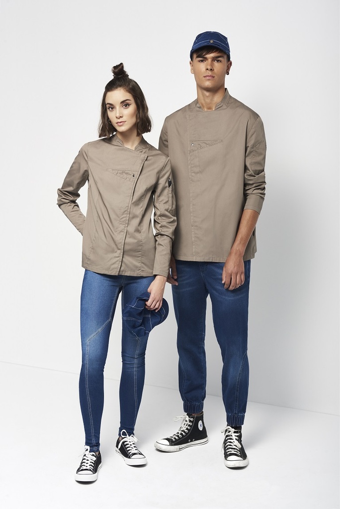 [04125_10_S] CHAQUETILLA SRA COCINA M/L FIT CIERRE TRIANGULO TRANSPIRABLE (S, 10 BLANCO)