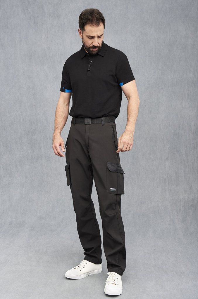 PANTALON SOFT SHELL TREKKING GRUESO 320GR LISO MULTIBOLSILLOS 4% SPANDEX