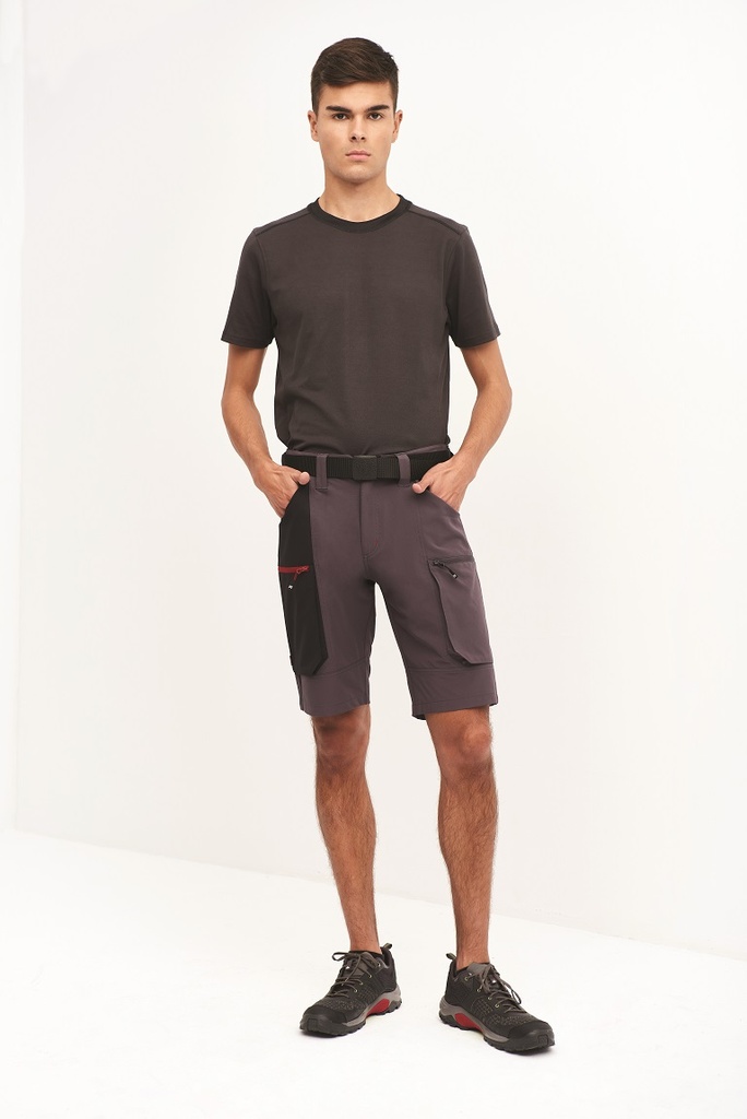 PANTALON CORTO SOFT SHELL CON CINTURON COMBINADO MUY FINO