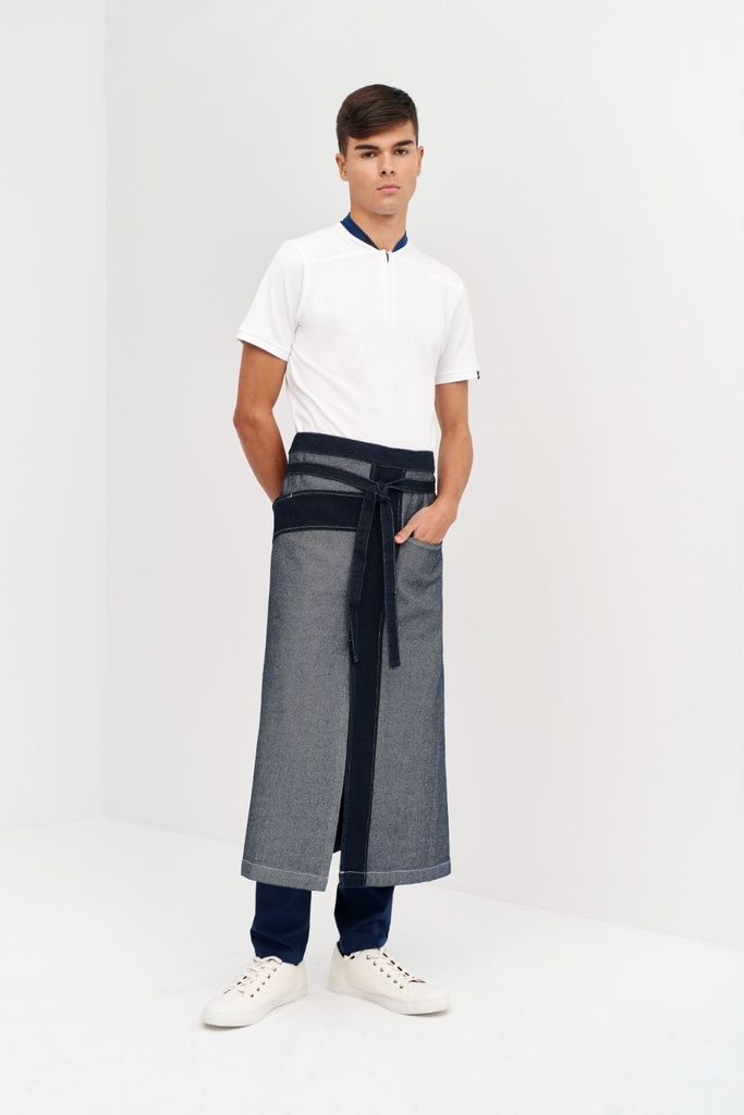 [06429_09_01] DELANTAL FRANCÉS ABIERTO DENIM COMBINADO 06429 (01, 09 GRIS MEDIO)