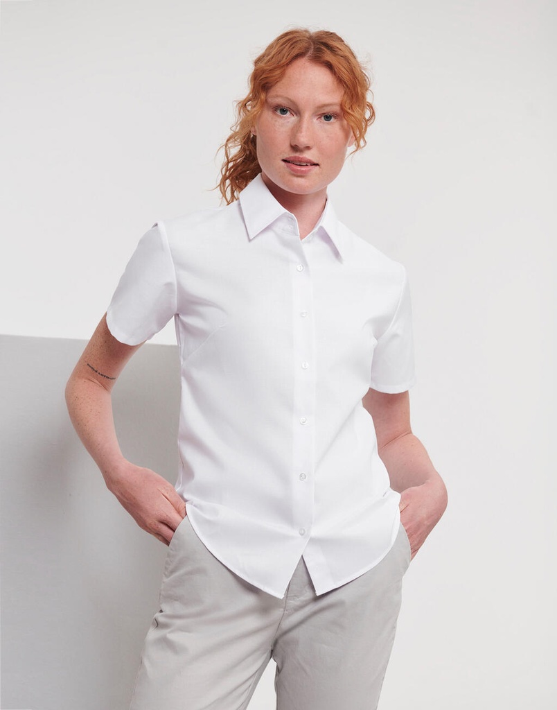 BLUSA M/C ENTALLADA OXFORD 135GM 70%ALGODON 933F