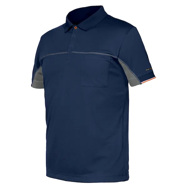 [8825B_AZUL_S] POLO CRO M/C COMBINADO 100%POLIESTER TRANSPIRABLE EXTREME 1 BOLSILLO (S, 040 AZUL)