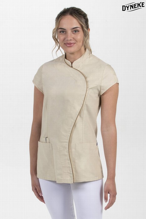 [8064824_BEIG_P] CASACA MANGAS MUY CORTAS MUJER FILO ONDA DYNEKE 8064 (P)