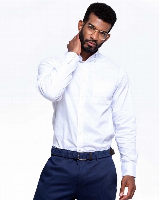 [SHAOXFRBS] CAMISA M/L OXFORD BOTON CUELLO 1 BOLSILLO 60%ALGODÓN 40%POLIÉSTER (S, RB ROYAL)