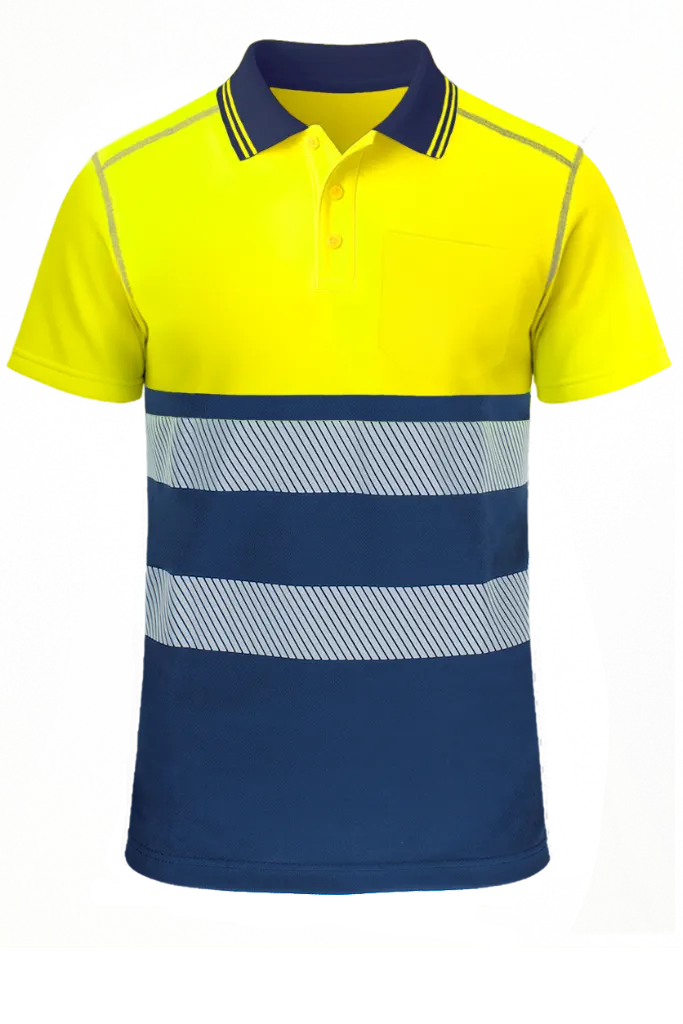 POLO M/C CRO 100% POLIESTER CINTA FRAGMENTADA A/V REFLECTANTE DRAGO