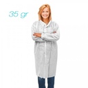 BATA DESECHABLE PRECIO 1 UNIDAD TNT POLIPROPILENO CIERRE VELCRO 35 GRAMOS FABRICACION NACIONAL