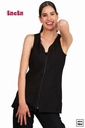 CASACA SRA SIN MANGAS NEGRA 100% MICROFIBRA CREMALLERA CENTRAL CUELLO LAGRIMA