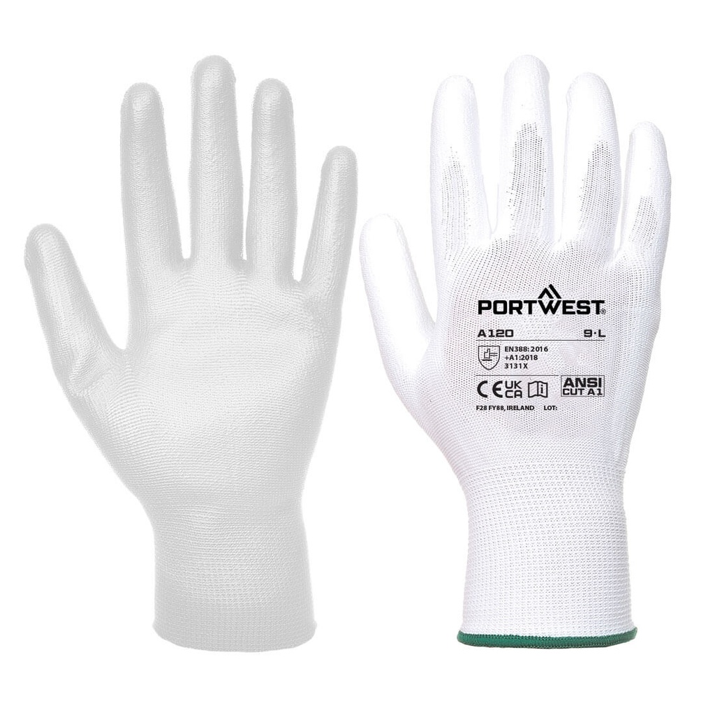 [A120WHRXXS] GUANTE PALMA POLIURETANO PORTWEST A120 (XXS, WHR Blanco)