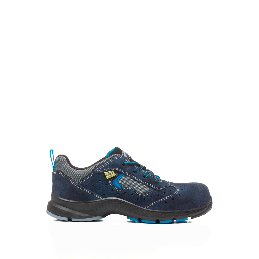 [1250.01.36] ZAPATO S1P SERRAJE ESD EN 20345 NO METAL SRC POLIURETANO SOLAR FILO AZUL (36)