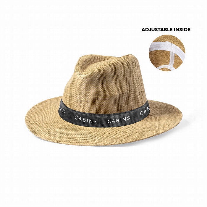 [1531_MARRON_] SOMBRERO INDIANA FABRICADO EN PAJA DE PAPEL CONFORTABLE CINTA INTERIOR MULINS (MARRON)