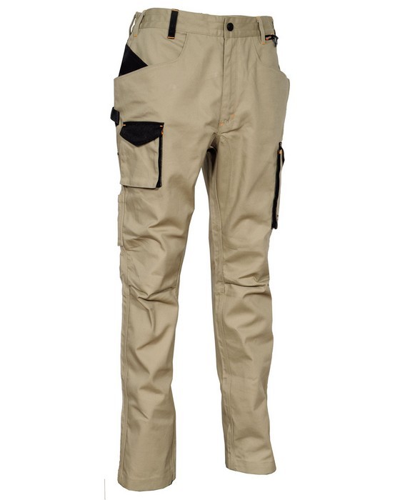 [V566-0-03.Z38] PANTALON MULTIBOLSILLOS TEJIDO ELASTICO COMBI MOMPACH 64%ALG (38, 03 FANGO/NERO)