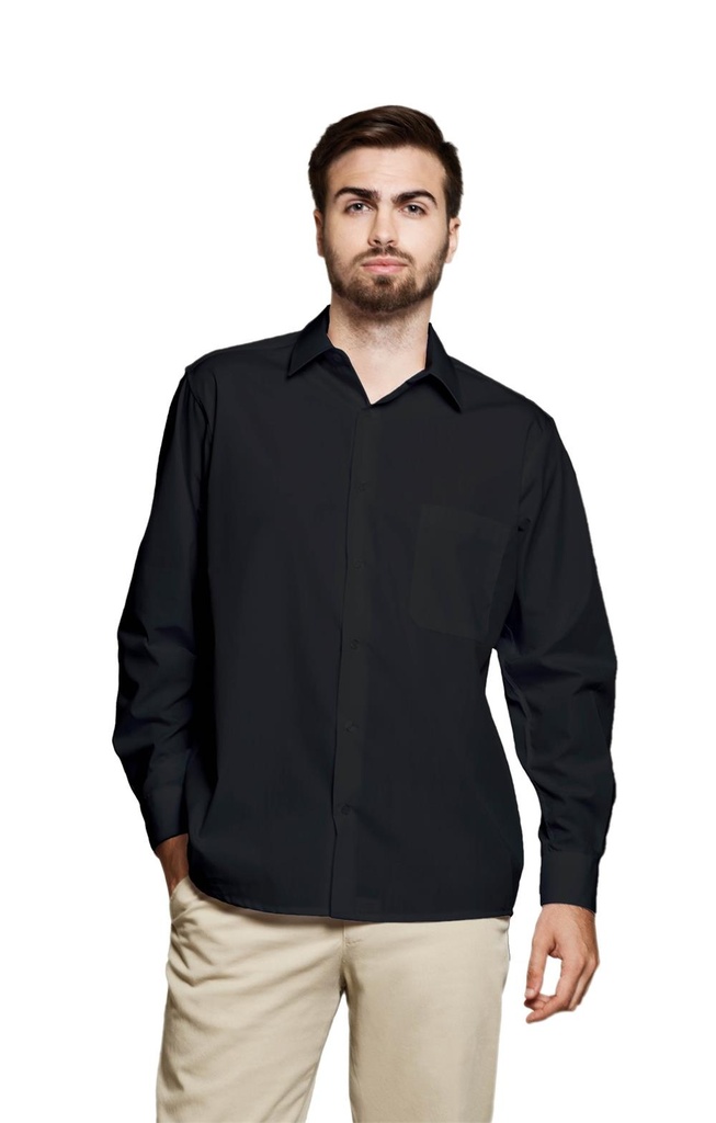 [3102_0099_1] CAMISA MANGA LARGA UN BOLSILLO CIERZO 3102 (1, 99 NEGRO)