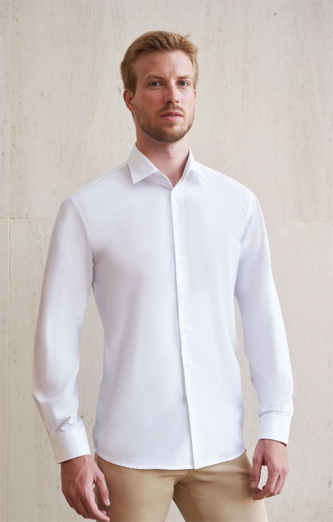 Camisa m/larga sin bolsillo popelín Coronel semi entallada