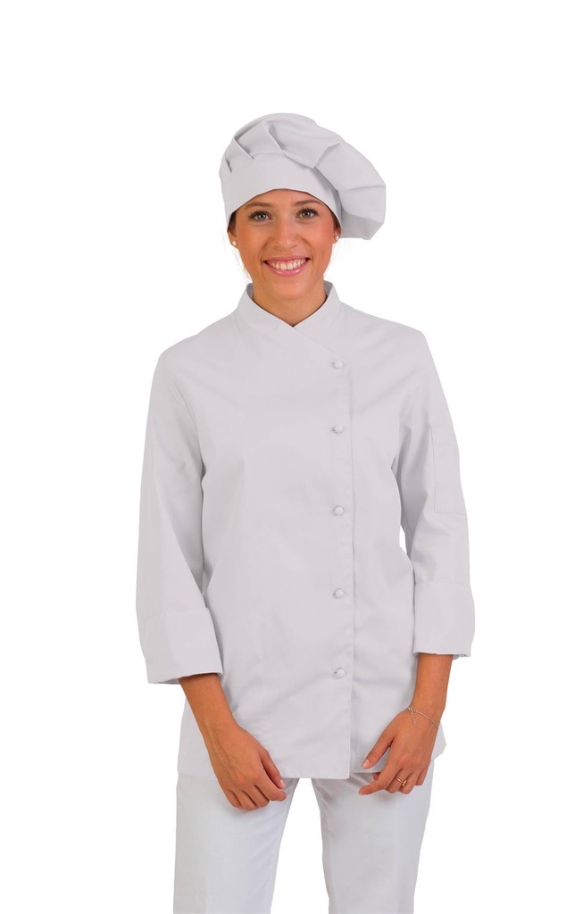 [113207_0000_XS] CHAQUETA COCINA MANGA LARGA BOTONES NO INCLUIDOS BOLONIA 113207 (XS)