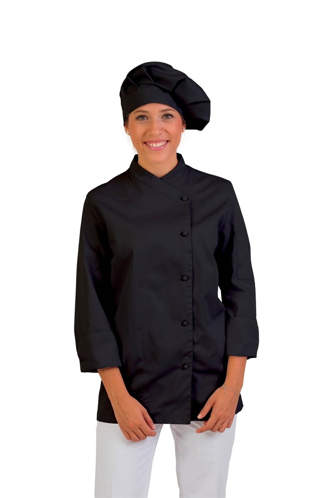 [113207C_0099_S] CHAQUETA COCINA MANGA LARGA BOTONES COMBINABLES BOLONIA 113207C (S)