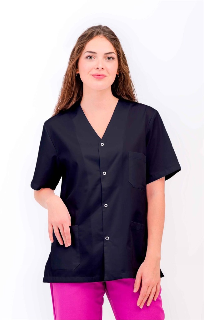 [114009C_0099_XS] CASACA ABIERTA BROCHES MANGA CORTA TRES BOLSILLOS BELK 114009C (XS)
