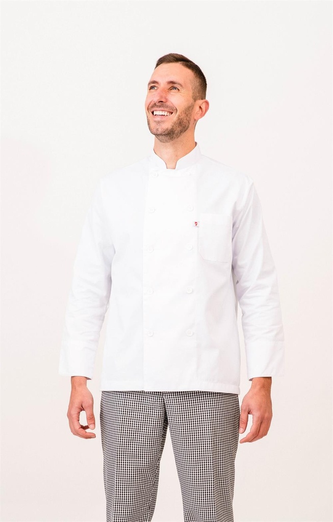 CHAQUETA COCINA MANGA LARGA BOTÓN PASTA AREZZO 113009