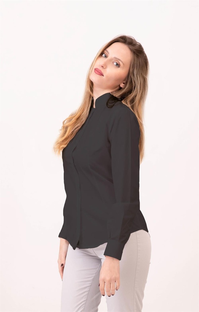 BLUSA MANGA LARGA CUELLO MAO BOTONADURA OCULTA LIBIS 3616C