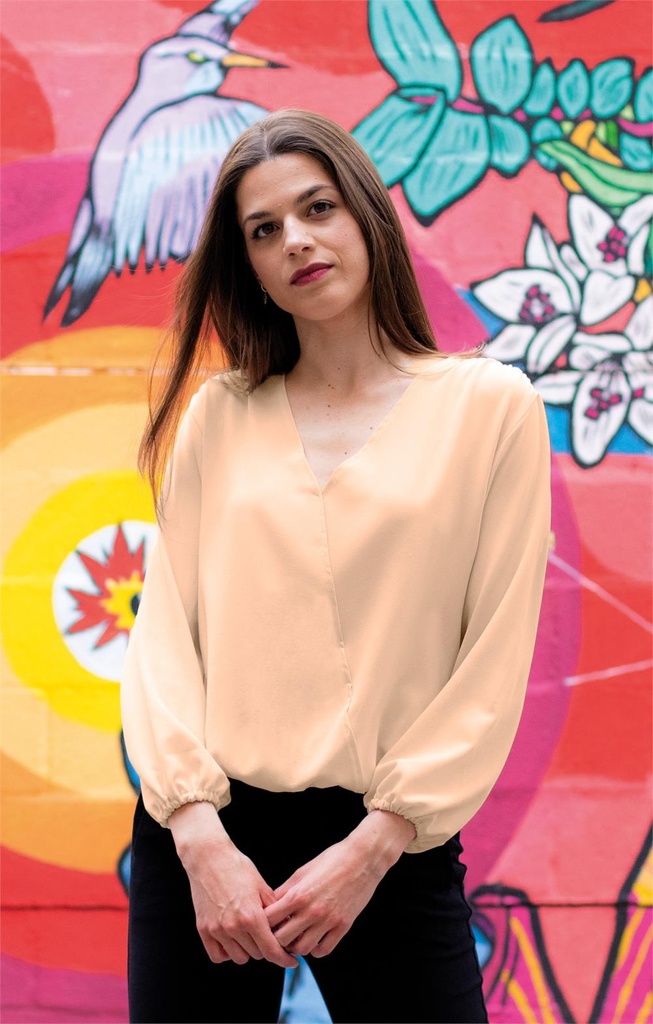 BLUSA SEÑORA ABULLONADA CRUZADA GARBI 3665