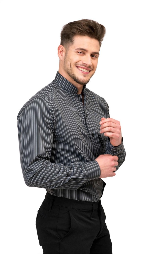CAMISA MANGA LARGA CUELLO MAO RAYAS BREIVA 3148