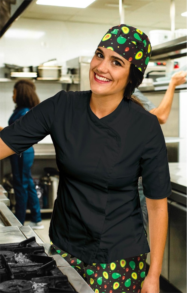 CHAQUETA COCINA MANGA CORTA BOTONES OCULTOS MESINA 113217C