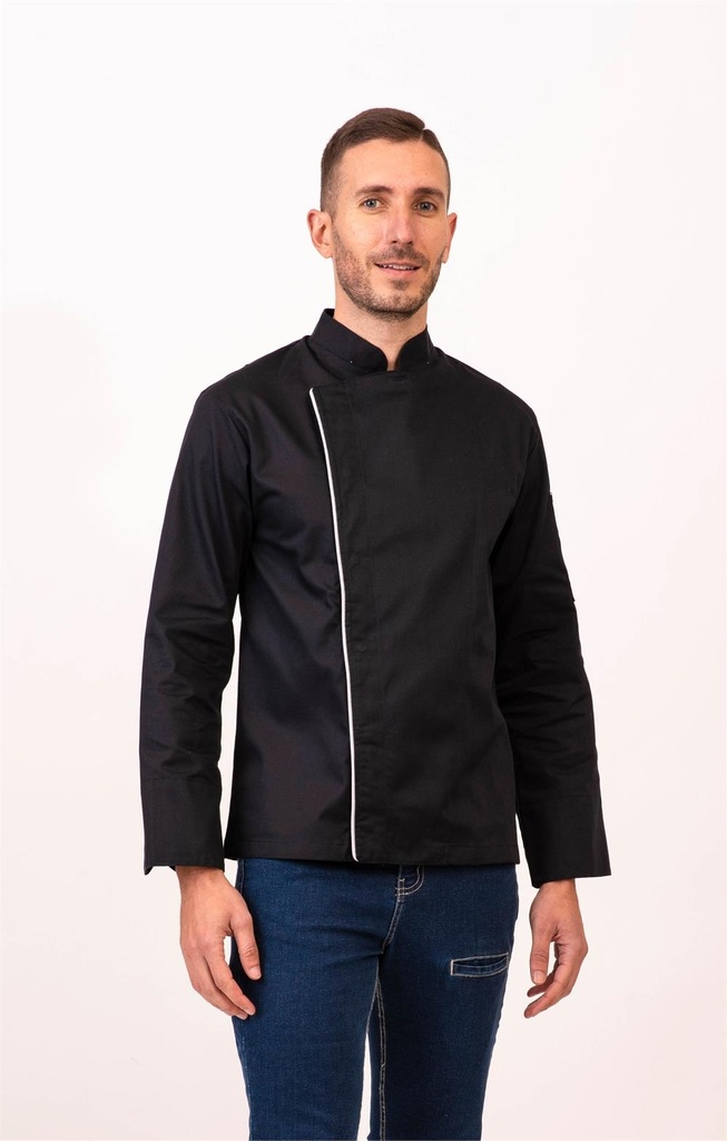 [113011C_0099_S] CHAQUETA VIVO DELANTERO ESPALDA GESDRY+ BOLSILLO MANGA TRANSPIRABLE BROCHES OCULTOS LOMBARDÍA 113011C (S, 99 NEGRO)