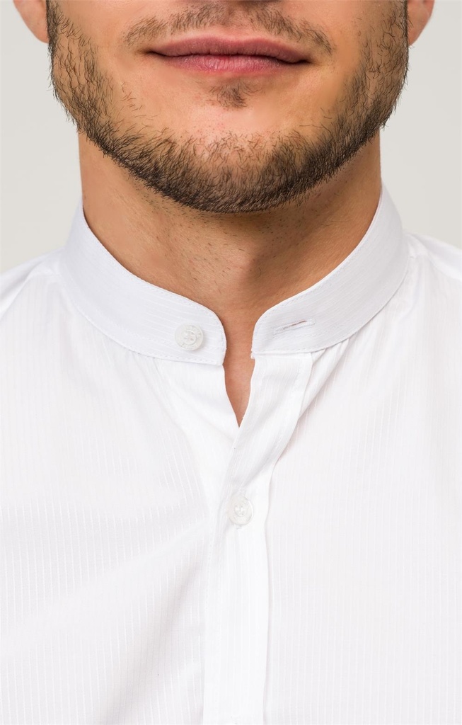 CAMISA MANGA LARGA CUELLO TIRILLA RAYAS FINAS GARBINO 3155