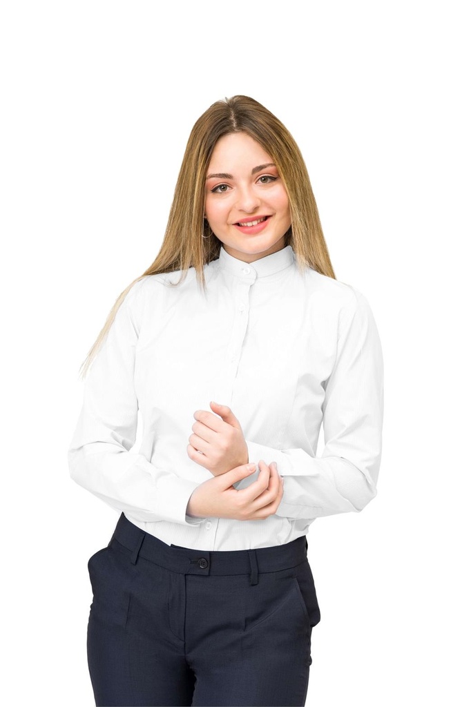 BLUSA MANGA LARGA CUELLO TIRILLA CRIVAT 3655