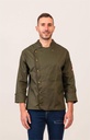 CHAQUETA COCINA MANGA LARGA CIERRE AUTOMÁTICOS ESTILO MILITAR CODERAS ANDRIA 113015
