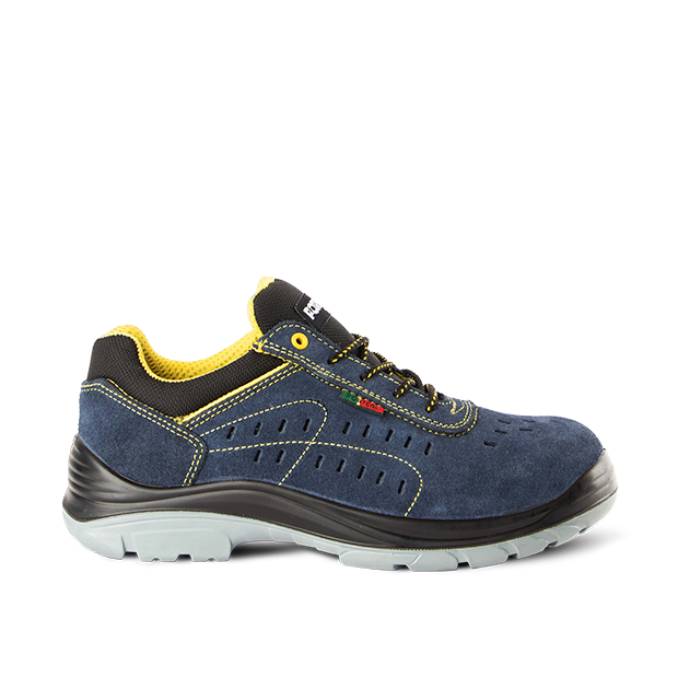 ZAPATO SERRAJE AZUL CALADO NO METAL CORDONES 20345 S3 SUELA POLIURETANO ALBUFEIRA