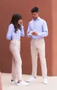Pantalón unisex superfibra goma en cintura elástico oro