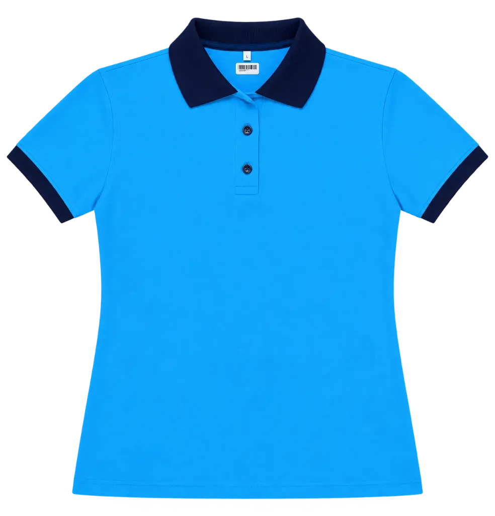Polo mujer m/corta tejido camiseta combinado