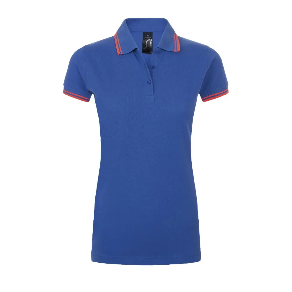 POLO MUJER CUELLO Y  PUÑOS CON RAYAS PASADENA
