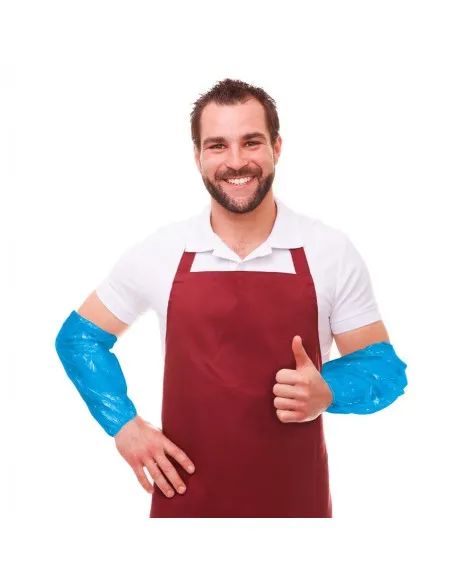 MANGUITO POLIETILENO 100 UNIDADES IMPERMEABLE AZUL