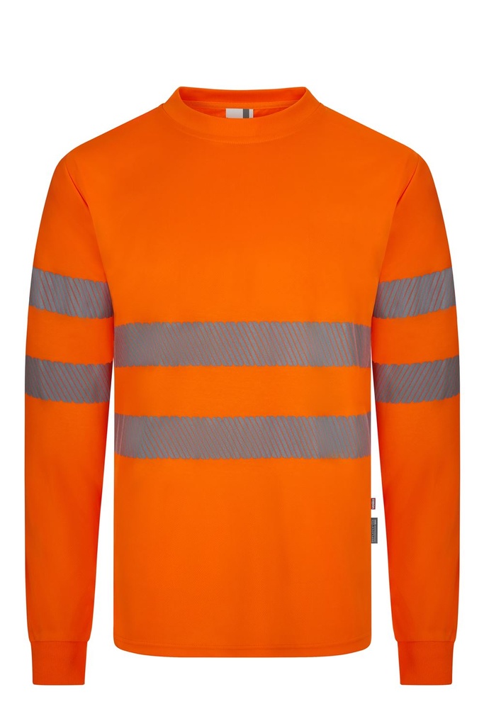 [305634_19_XS] CAMISETA CUELLO CANALÉ BANDAS REFLECTANTES 305634 (XS, 19 NARANJA FLÚOR)