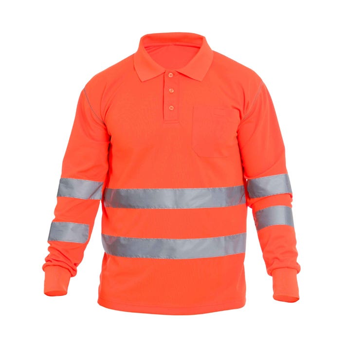 POLO M/LARGA MONOCOLOR ALTA VISIBILIDAD EN 20471 CLASE 2 GRANGE HV