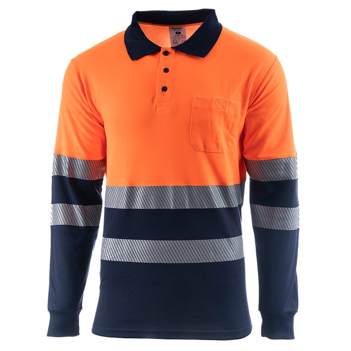 POLO M/LARGA BICOLOR ALTA VISIBILIDAD BANDAS SEGMENTADAS EN 20471 CLASE 2 GALAXY HV