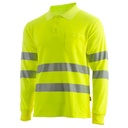POLO M/LARGA MONOCOLOR ALTA VISIBILIDAD BANDAS SEGMENTADAS EN 20471 CLASE 2 ISLAND HV