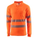POLO M/LARGA MONOCOLOR ALTA VISIBILIDAD BANDAS SEGMENTADAS EN 20471 CLASE 2 ISLAND HV