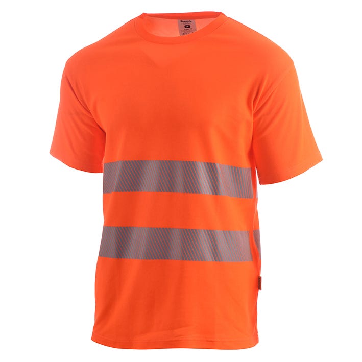 CAMISETA M/CORTA MONOCOLOR ALTA VISIBILIDAD BANDAS SEGMENTADAS EN 20471 CLASE 2 FUNK HV
